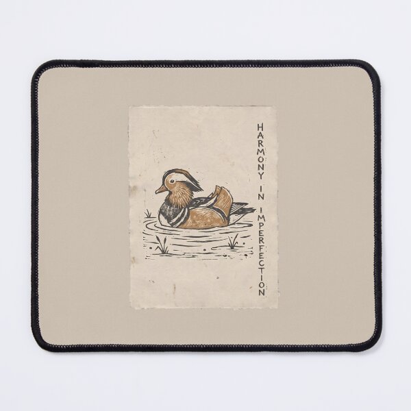 Item preview, Mandarin Duck Woodblock Print - Wabi Sabi Art Japanese Woodcut designed and sold by SplashTastic.
