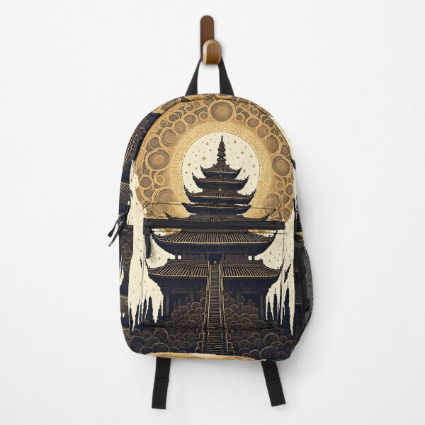 Item preview, Golden pagoda under a mandala-dreaming sky designed and sold by Mianku | Für das Leben.