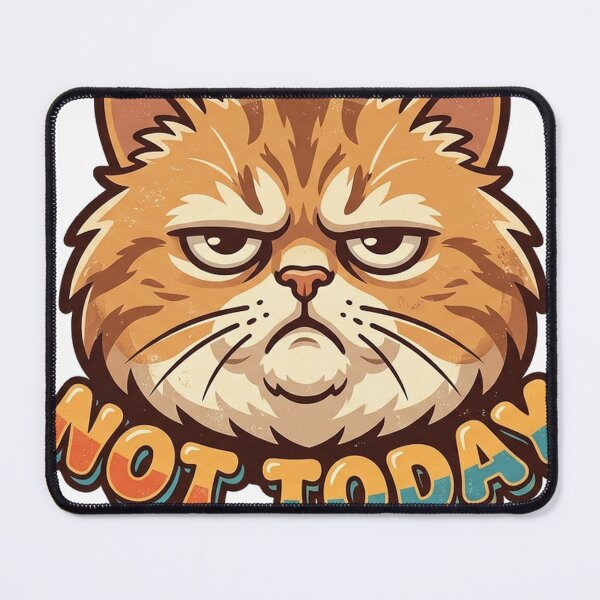 Item preview, Not Today Funny Sleepy Cat Retro Sticker designed and sold by RoyArt0.