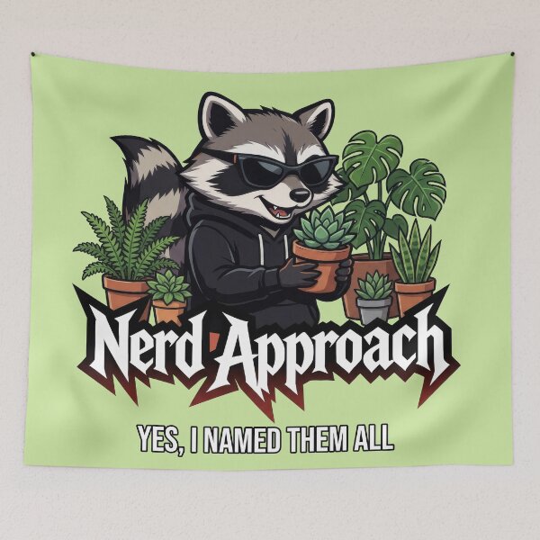 Item preview, Dedicated Plant Dad Raccoon, Studies Every Leaf  designed and sold by NerdApproach.