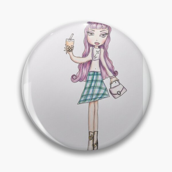 Item preview, ​Pink Hair Anime Girl With Bubble Tea designed and sold by SofiaByCruti.