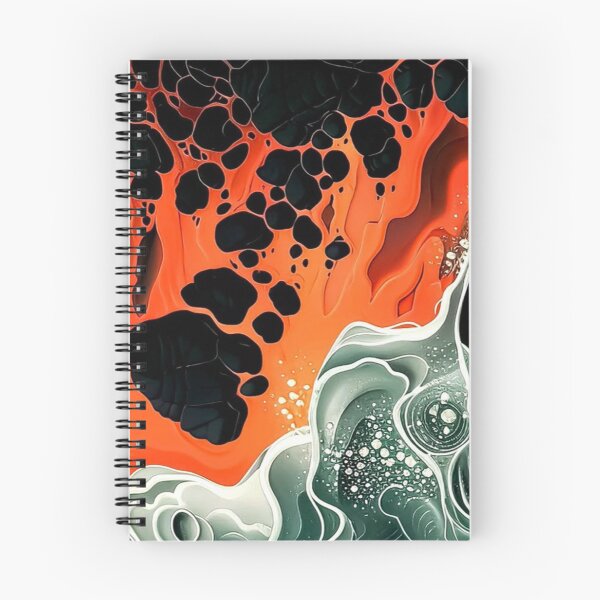 Item preview, Volcanic Lava and Ocean Foam Abstract Fluid Art designed and sold by LYAN-STORE.