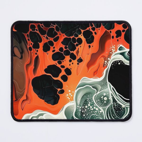 Item preview, Volcanic Lava and Ocean Foam Abstract Fluid Art designed and sold by LYAN-STORE.