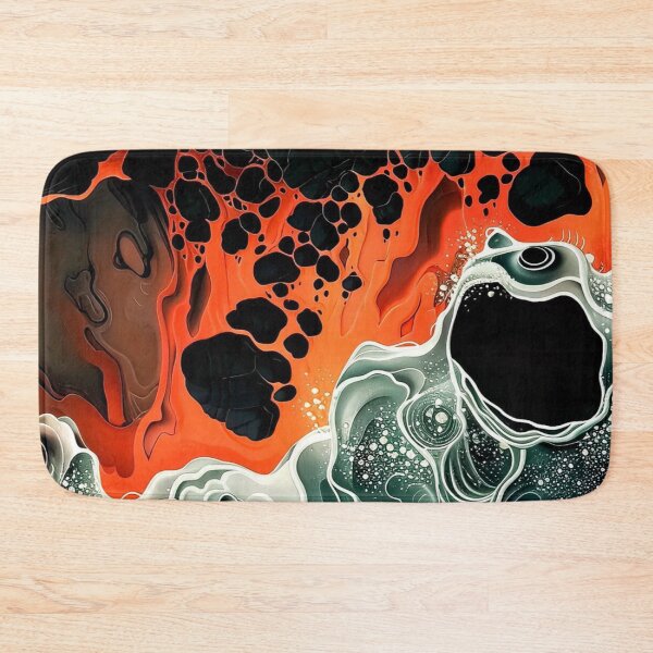 Item preview, Volcanic Lava and Ocean Foam Abstract Fluid Art designed and sold by LYAN-STORE.