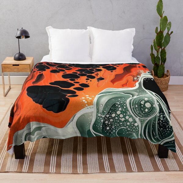 Item preview, Volcanic Lava and Ocean Foam Abstract Fluid Art designed and sold by LYAN-STORE.
