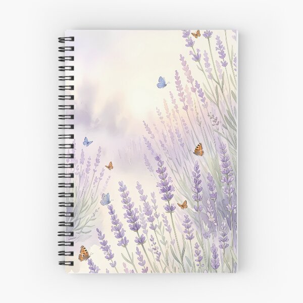 Item preview, Watercolor Lavender Field Butterfly Meadow Dreamy Floral Art designed and sold by ChubbyGoong.