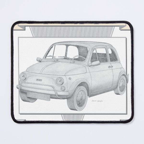 Item preview, Fiat 500R 2 Door Saloon Hand-drawn designed and sold by Classic Car Art Drawings.