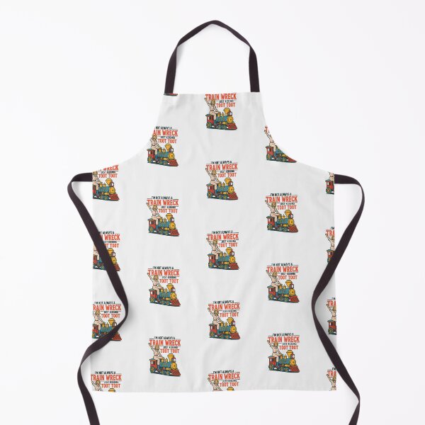 Item preview, I'm Not Always a Train Wreck — Retro Mid-Century Woman on Locomotive Illustration designed and sold by Colorful-Garden.