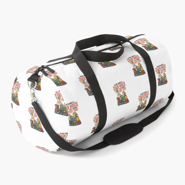 Item preview, I'm Not Always a Train Wreck — Retro Mid-Century Woman on Locomotive Illustration designed and sold by Colorful-Garden.