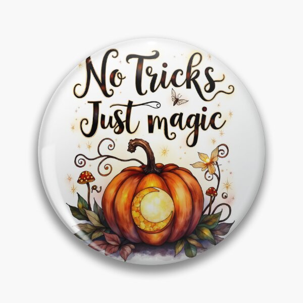 Item preview, No Tricks Just Magic – Magical Halloween Pumpkin Watercolor designed and sold by Connys Colorful World.
