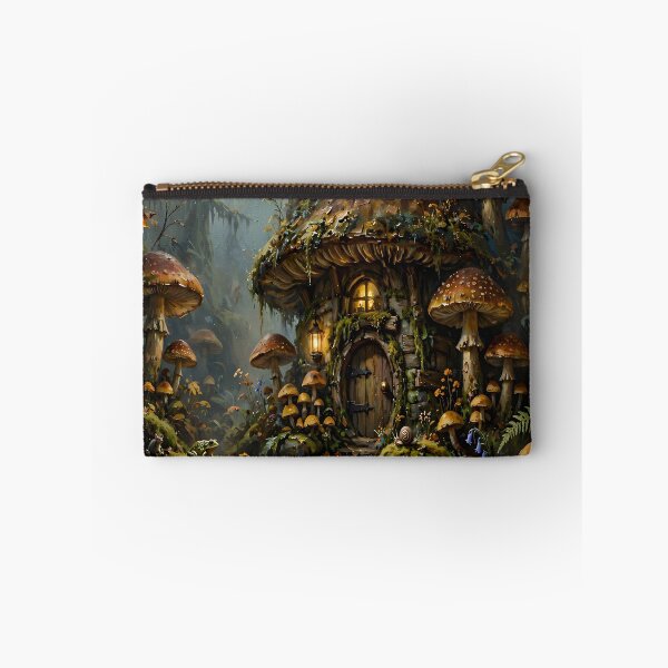 Item preview, Enchanted Mushroom Cottage Fantasy Forest Art designed and sold by cr6zym1nd.