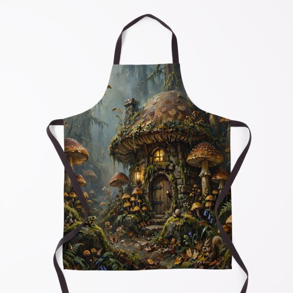 Item preview, Enchanted Mushroom Cottage Fantasy Forest Art designed and sold by cr6zym1nd.