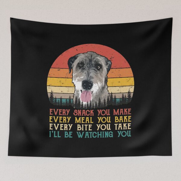 Item preview, Irish Wolfhound Retro Sunset Watching You Dog Art designed and sold by SoyLamderma.