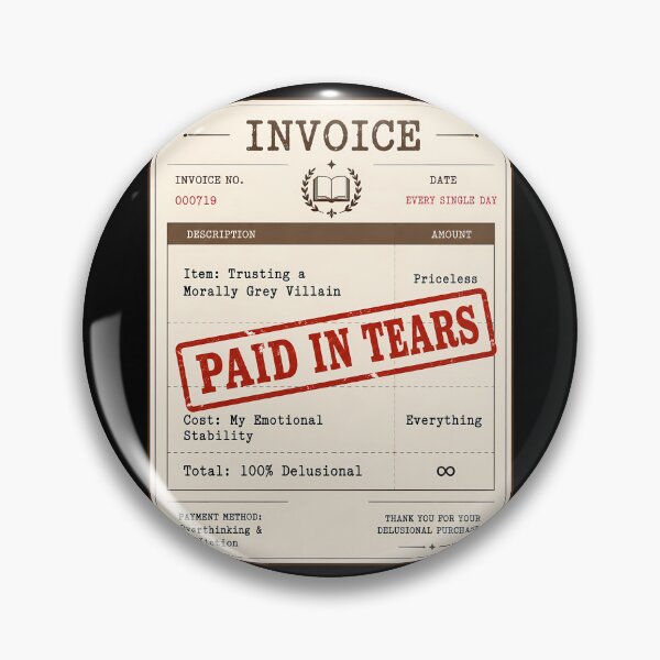 Item preview, Morally Grey Villain Bookish Receipt Funny Dark Romance Reader designed and sold by PrintivoraHub.