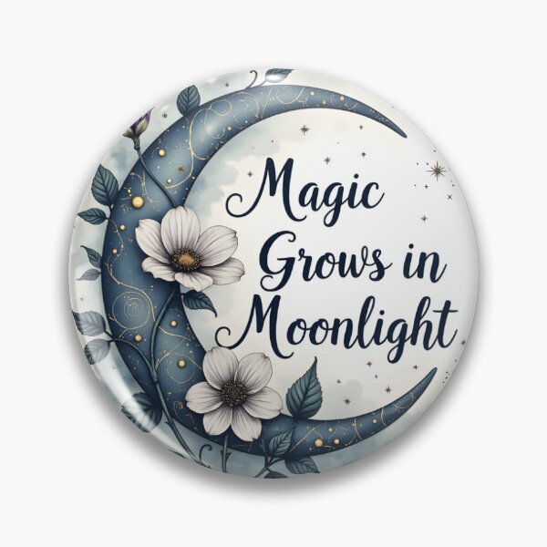 Artikelvorschau, Moonlit Floral Crescent – Magical Botanical Night Sky Art Illustration entworfen und verkauft von Connys Colorful World.