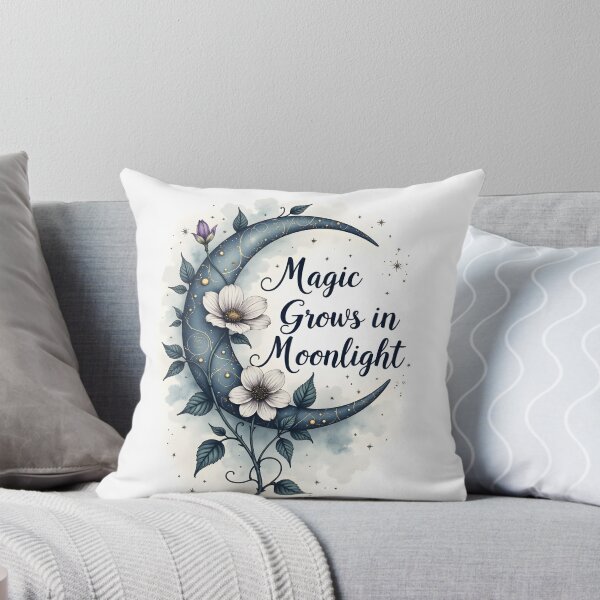 Item preview, Moonlit Floral Crescent – Magical Botanical Night Sky Art Illustration designed and sold by Connys Colorful World.