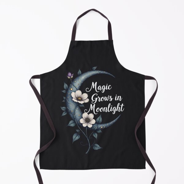 Item preview, Magic Grows in Moonlight Crescent Moon Floral Botanical Witch Aesthetic Quote designed and sold by Connys Colorful World.