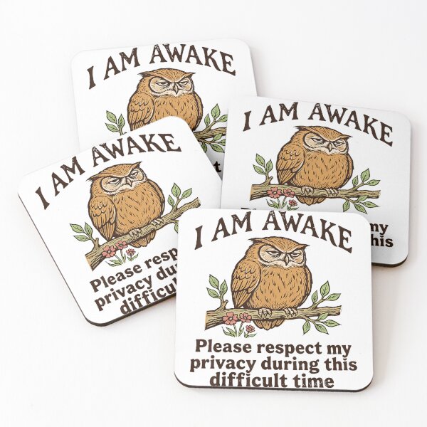 Item preview, I Am Awake Please Respect My Privacy Funny Grumpy Owl designed and sold by VioletNance.