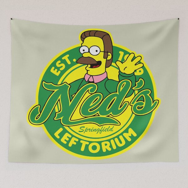 Item preview, Leftorium Ned Flanders Simpsons Cartoon Logo version two designed and sold by killem667.