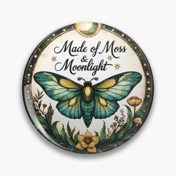 Item preview, Mystic Moth Made of Moss and Moonlight–Enchanted Nature Design designed and sold by Connys Colorful World.