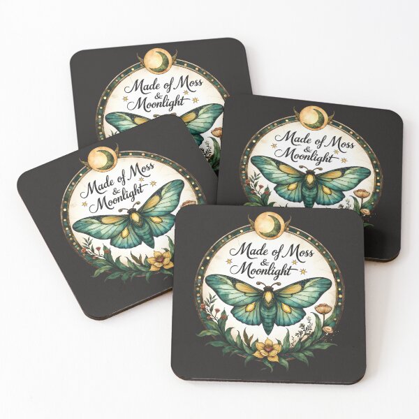 Item preview, Mystic Moth Made of Moss and Moonlight–Enchanted Nature Design designed and sold by Connys Colorful World.