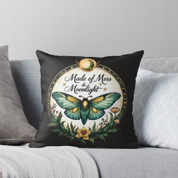 Item preview, Mystic Moth Made of Moss and Moonlight–Enchanted Nature Design designed and sold by Connys Colorful World.