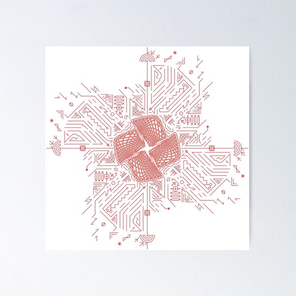 Item preview, Red stripes geometry rosette 10a designed and sold by nogamax.