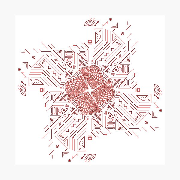 Item preview, Red stripes geometry rosette 10a designed and sold by nogamax.