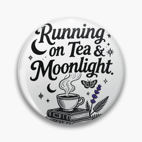 Artikelvorschau, Running On Tea And Moonlight Book Lover Reading Aesthetic Bookworms Night Owls And Tea Enthusiasts entworfen und verkauft von Connys Colorful World.