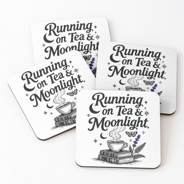Item preview, Running On Tea And Moonlight Book Lover Reading Aesthetic Cottagecore Witchy Vibes Magical Literary Design For Bookworms Night Owls And Tea Enthusiasts designed and sold by Connys Colorful World.
