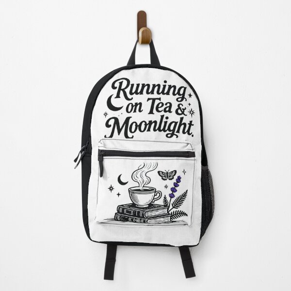 Item preview, Running On Tea And Moonlight Book Lover Reading Aesthetic Cottagecore Witchy Vibes Magical Literary Design For Bookworms Night Owls And Tea Enthusiasts designed and sold by Connys Colorful World.