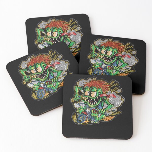 Item preview, Green Monster Character Riding Small Motorcycle Action designed and sold by AnnaliseHowe.