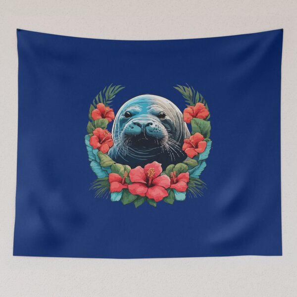 Item preview, Hawaiian Monk Seal And Red Hibiscus Blooms designed and sold by taiche.