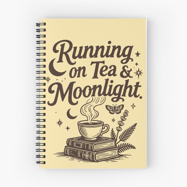 Item preview, Brown Running On Tea And Moonlight Book Lover Reading Aesthetic Cottagecore designed and sold by Connys Colorful World.