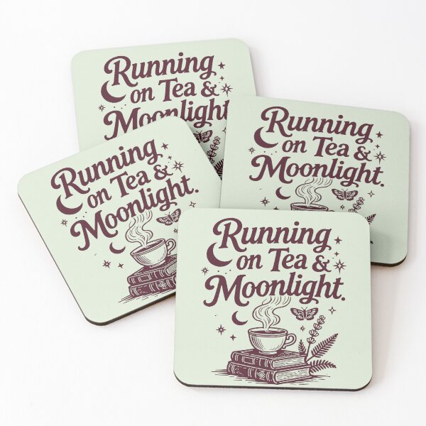 Item preview, Red Running On Tea And Moonlight Book Lover Reading Aesthetic Cottagecore Witchy Vibes Magical Literary For Bookworms Night Owls And Bold Tea Drinker designed and sold by Connys Colorful World.