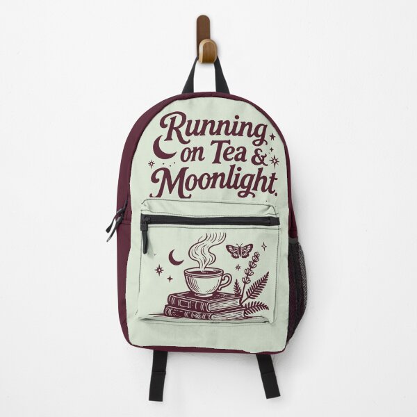 Item preview, Red Running On Tea And Moonlight Book Lover Reading Aesthetic Cottagecore Witchy Vibes Magical Literary For Bookworms Night Owls And Bold Tea Drinker designed and sold by Connys Colorful World.