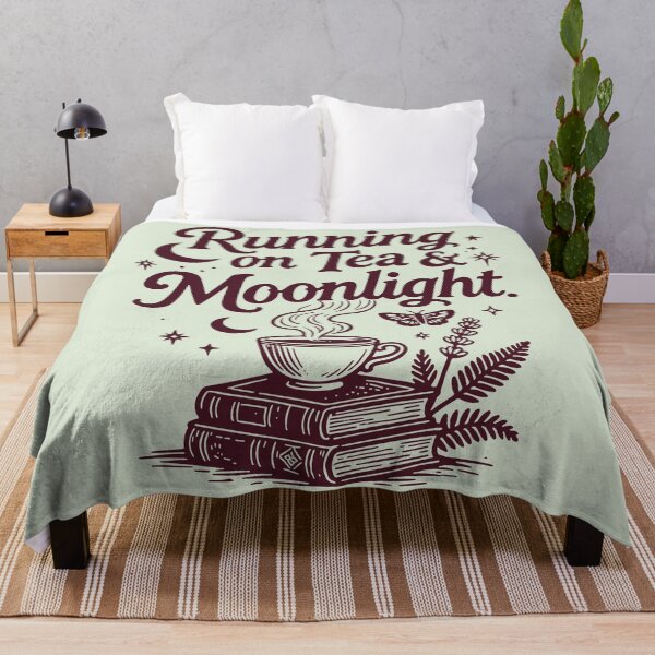 Item preview, Red Running On Tea And Moonlight Book Lover Reading Aesthetic Cottagecore Witchy Vibes Magical Literary For Bookworms Night Owls And Bold Tea Drinker designed and sold by Connys Colorful World.