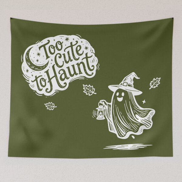 Item preview, Whimsical Ghost Witch Halloween Art Too Cute to Haunt  designed and sold by Connys Colorful World.