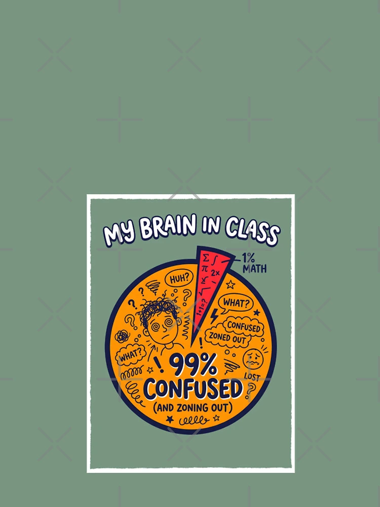 Thumbnail 4 of 4, iPhone Case, Brain In Class Pie Chart - Math Student Humor Distracted Mind designed and sold by SplashTastic.