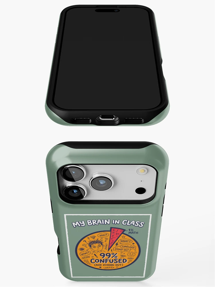 Thumbnail 3 of 4, iPhone Case, Brain In Class Pie Chart - Math Student Humor Distracted Mind designed and sold by SplashTastic.