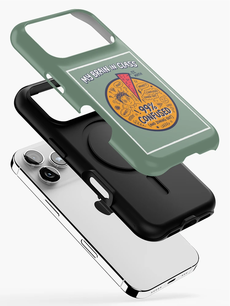 Thumbnail 2 of 4, iPhone Case, Brain In Class Pie Chart - Math Student Humor Distracted Mind designed and sold by SplashTastic.