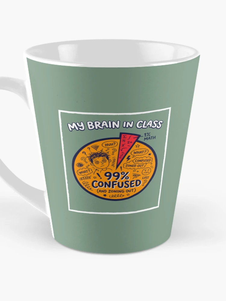 Thumbnail 3 of 4, Coffee Mug, Brain In Class Pie Chart - Math Student Humor Distracted Mind designed and sold by SplashTastic.