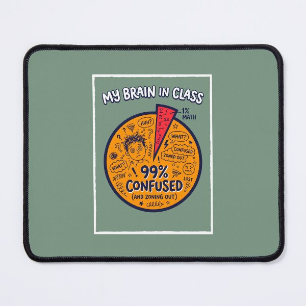 Item preview, Brain In Class Pie Chart - Math Student Humor Distracted Mind designed and sold by SplashTastic.