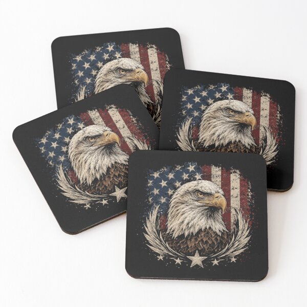 Item preview, Retro Bald Eagle American Flag Vintage Patriotic Eagle designed and sold by Moizento.