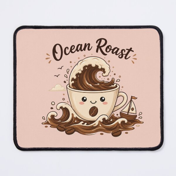 Item preview, Ocean Roast Coffee Wave Cute Kawaii Coffee Lover Ocean Sea Adventure Design designed and sold by Sanika arts .