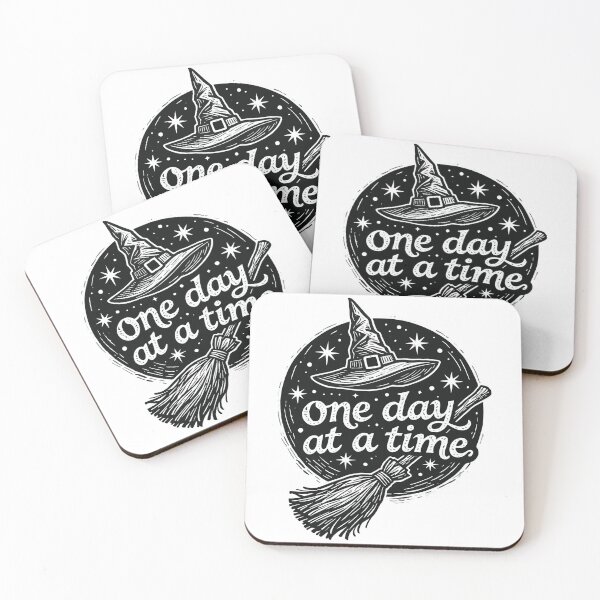 Item preview, Witch One Day At A Time Quote Vintage Spell Broom Magic Halloween Spooky Inspirational Gift designed and sold by Connys Colorful World.