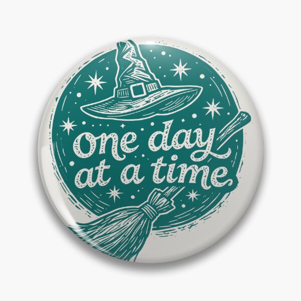 Item preview, Halloween Spooky One Day At A Time Quote Witch Vintage Spell Broom Magic Inspirational Gift designed and sold by Connys Colorful World.