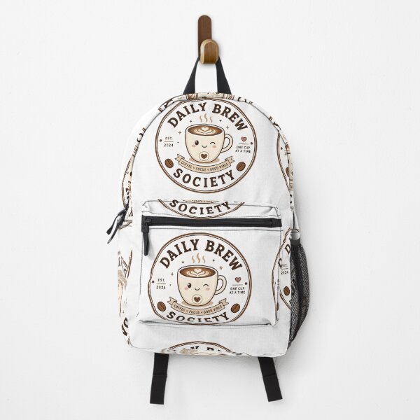 Item preview, Daily Brew Society Coffee Club Badge – Cute Coffee Lover Retro Design designed and sold by Sanika arts .