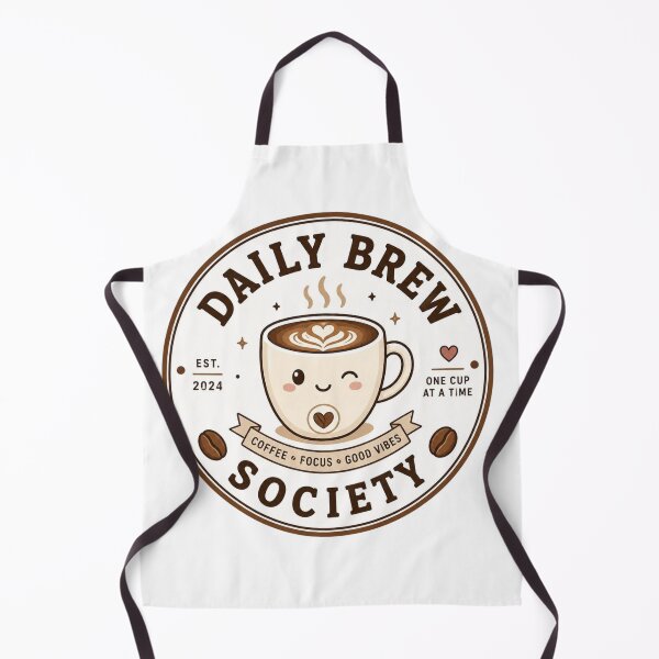 Item preview, Daily Brew Society Coffee Club Badge – Cute Coffee Lover Retro Design designed and sold by Sanika arts .