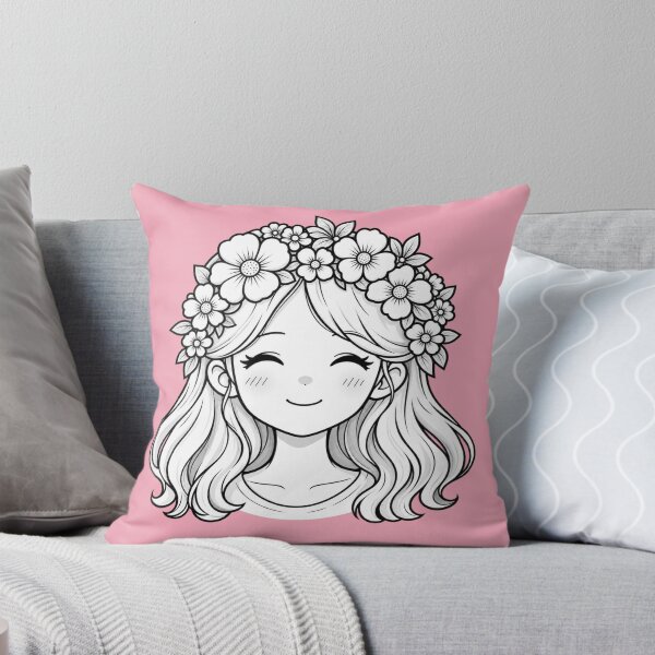 Item preview, Floral Girl Botanical Flower Crown Cute Anime Nature Aesthetic designed and sold by Hari Arts.